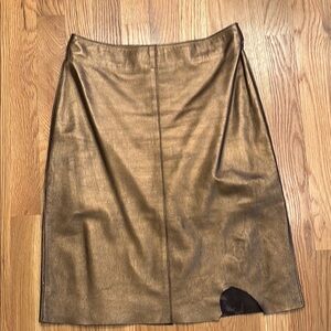 Bronze bebe 100% Leather Skirt